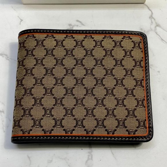 CELINE Monogram Unisex Canvas Blended Fabrics Leather Wallet - Picture 3 of 10